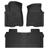 Husky Liners 54208 Fits 2019-20 Chevrolet Silverado 1500 Crew Cab, 2019-20 GMC Sierra 1500 Crew Cab - with Carpeted Factory Storage Box X-act Contour Front & 2nd Seat Floor Mats