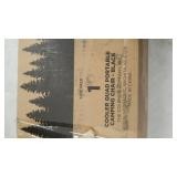 Coleman Camp Chair with 4-Can Cooler | Folding Beach Chair with Built In Drinks Cooler | Portable Quad Chair with Armrest Cooler for Tailgating, Camping & Outdoors , Black, Roomy seat: 24"