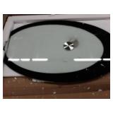 Fab Glass and Mirror CTW-FAB3000 High Gloss Coffee Oval Tempered Glass Top End Side Table, White