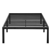Olee Sleep 14 inch Metal Platform, Twin, Black, Anti Slip, Sturdy Construction with Center Supporting Bar, Easy to Assemble, Under Storage Space Bed Frame