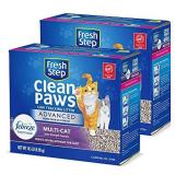 Fresh Step Advanced Clean Paws Clumping Cat Litter, Low Tracking Cat Litter with Odor Control, 37 lbs Total ( 2 Pack of 18.5 lb Boxes)