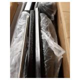 SONGMICS Set of 2 Bar Stools Kitchen Breakfast Chairs, with Button Tufted Backrest, Linen-Style Fabric, Solid Wood Legs, with Footrest, Dark Gray , Seat height: 29.9o RETAIL$599