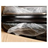 SONGMICS Set of 2 Bar Stools Kitchen Breakfast Chairs, with Button Tufted Backrest, Linen-Style Fabric, Solid Wood Legs, with Footrest, Dark Gray , Seat height: 29.9o RETAIL$599