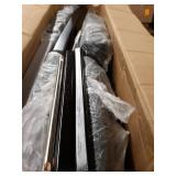 SONGMICS Set of 2 Bar Stools Kitchen Breakfast Chairs, with Button Tufted Backrest, Linen-Style Fabric, Solid Wood Legs, with Footrest, Dark Gray , Seat height: 29.9o RETAIL$599