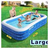 Inflatable Swimming Pool,118" X 72" X 22" Full-Size Family Blow Up Kiddie Pool for Kids, Adults,Toddlers,Garden, Outdoor with Backyard Summer Swim Center for Ages 3+