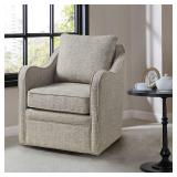 Madison Park Betty Slub Weave Wide Seat Swivel Arm Chair- Retail:$399.99