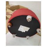 Porch & Den Leaf Red Tufted Round Cocktail Storage Ottoman- Retail:$175.26