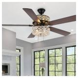 Olivia 52" Beaded Wedding Band 5-blade LED Ceiling Fan - 52"L x 52"W x 18.25"H- Retail:$231.22