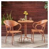 Palm Desert Outdoor Modern 3 Piece Bistro Set by Christopher Knight Home- Retail:$236.49