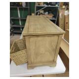 The Gray Barn Old Stone Bench with Woven Baskets- Sahara - Retail:$278.49