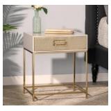 Reser Modern Glam Handcrafted Scroll Mesh Nightstand by Christopher Knight Home