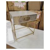 Reser Modern Glam Handcrafted Scroll Mesh Nightstand by Christopher Knight Home