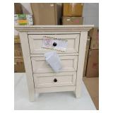 San Mateo Rustic White 3-drawer Nightstand- Retail:$259.99