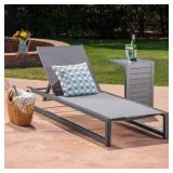 Modesta Outdoor Armless Aluminum Chaise Lounge by Christopher Knight Home- Retail:$350