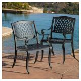 Outdoor Cayman Cast Aluminum Outdoor Chair (Set of 2) by Christopher Knight Home- Retail:$269.49