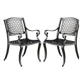 Outdoor Cayman Cast Aluminum Outdoor Chair (Set of 2) by Christopher Knight Home- Retail:$269.49