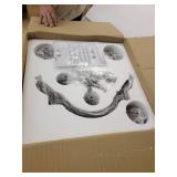 Antique Distressed Wood 4-Light Candle Style Hall Foyer Chandelier- Retail:$302.49