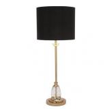 Decmode Modern 31 Inch Black Metal and Crystal Glass Buffet Lamp