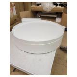 Zoe Mid-Century Modern Round Coffee Table with Storage - White - 29.53" Diameter