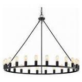 The Gray Barn Liam 24-light 48-inch Round Wagon Wheel Chandelier- Retail:$582.99