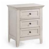 San Mateo Rustic White 3-drawer Nightstand- Retail:$259.99