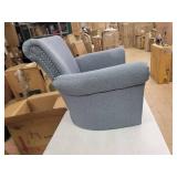 Brice Vintage Scroll Arm Studded Fabric Club Chair by Christopher Knight Home- Retail:$225.99