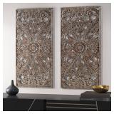 Madison Park Botanical Panel Carved Wall 2 Piece Set- Retail:$97.99