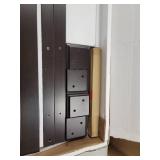 Porch & Den Jefferson Glass Sliding Door Stackable Cabinet- Retail:$161.49