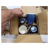 Euro Ceramica Fez Reactive 16 Piece Crackle-Glaze Stoneware Dinnerware Set (Service for 4)- Retail:$79.98