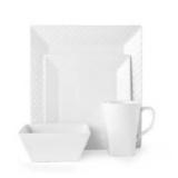 Mikasa Trellis Square Bone China 16 Piece Dinnerware Set (Service for 4)- Retail:$136.49