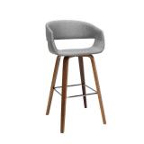 OFM 161 Collection Mid Century Modern 26" Low Back Bentwood Frame Stool, Fabric Upholstery, 2 Pack- Retail:$224.99