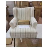 HomePop Emerson Rolled Arm Accent Chair - Dove Grey Stripe- Retail:$339.49