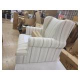 HomePop Emerson Rolled Arm Accent Chair - Dove Grey Stripe- Retail:$339.49