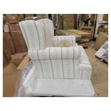 HomePop Emerson Rolled Arm Accent Chair - Dove Grey Stripe- Retail:$339.49