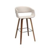 OFM 161 Collection Mid Century Modern 26" Low Back Bentwood Frame Stool, Fabric Upholstery, 2 Pack- Retail:$245.99