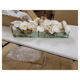 Casa Moderna Glass Plate Planter with Fuax Orchids- Retail:$249.99