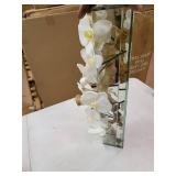 Casa Moderna Glass Plate Planter with Fuax Orchids- Retail:$249.99