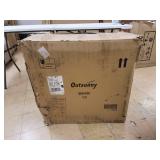 Outsunny 2 Brown Armless Chairs W/ Cream Cushions