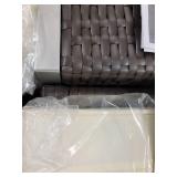 Outsunny 2 Brown Armless Chairs W/ Cream Cushions