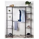 Amazon Basics Expandable Metal Hanging Storage Organizer Rack Wardrobe with Shelves, 14"-63" x