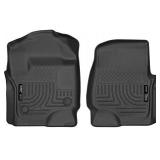 Husky Liners Fits 2017-19 Ford F-250/F-350 Crew Cab/SuperCab with factory carpet Weatherbeater Front Floor Mats