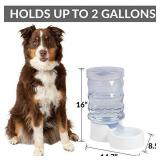 PetFusion H2O Gravity Pet Water Dispenser. Durable 2.5 Gallon Water Feeder. Automatic Water Station for Cats & Small, Medium, Large Dogs, Transparent