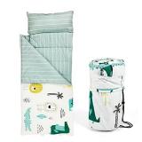 NEDVI Toddler Nap Mat with Carry Bag,Sleeping Bag with Removable Pillow,Measure 55x 21 x 1.5 Inches,Toddler Travel Bed,Lightweight - Cotton Soft,for Preschool, Daycare, Camping- Crocodile