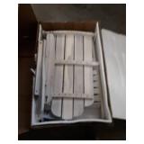 Outdoor Wood Adirondack Chair with Wine Glass Holder in White Wash