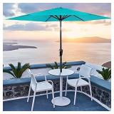 Patio Umbrella Outdoor Table Market Umbrella with Push Button Tilt and Crank 7.5