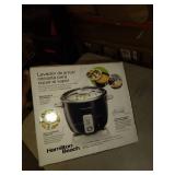Hamilton Beach Rice Cooker & Food Steamer, 16 Cups Cooked (8 Uncooked), With Steam & Rinse Basket, Black (37517)