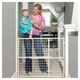 Toddleroo by North States 50" Wide Extra Wide Wire Mesh Baby Gate: Installs in Extra Wide Opening in Second Without damaging Wall. Pressure Mount. Fits 29.5"-50" Wide (32" Tall, Sustainable Hardwood)