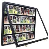 PKaL 36 Graded Sports Card Display Case Lockable - Baseball Card Display Case with 98% UV Protection Acrylic Wall Display Cabinet for Football Basketball Collectible Trading Card