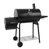 Royal Gourmet CC1830R 30-Inch Barrel Charcoal Grill with Offset Smoker, 811 Square Inches Cooking Area in Total for Outdoor Garden Patio and Backyard Cooking, Black