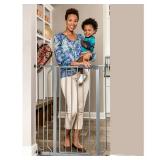 Regalo Extra Tall Easy Step Deluxe Platinum 41-Inch Walk Through Baby Gate, Pressure Mount with Included Extension Kit